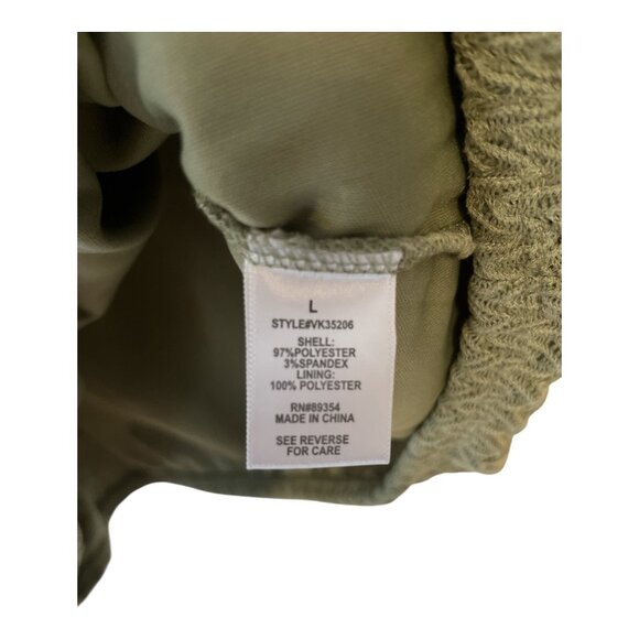 Adrienne Vittadini Women’s Size L Green Textured V-Neck Blouse, Elastic Hem - Picture 4 of 5